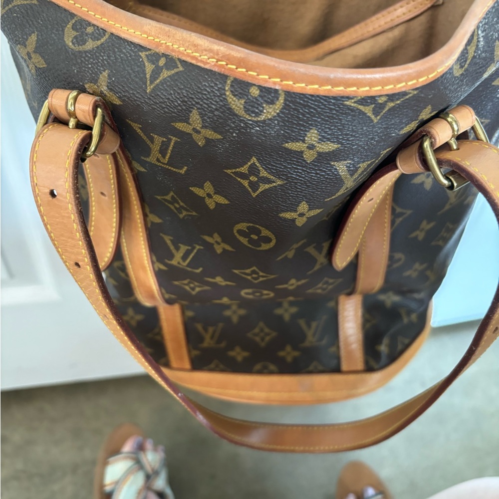 Refurbished Louis Vuitton Grand Monogram Bucket Bag, Really good condition